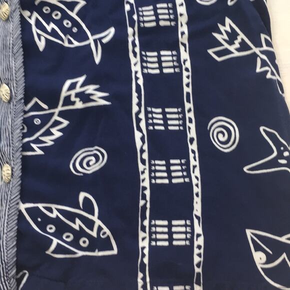 Vintage Terra Cotta Collection V-neck button down boho hippie short sleeve top - Picture 3 of 6